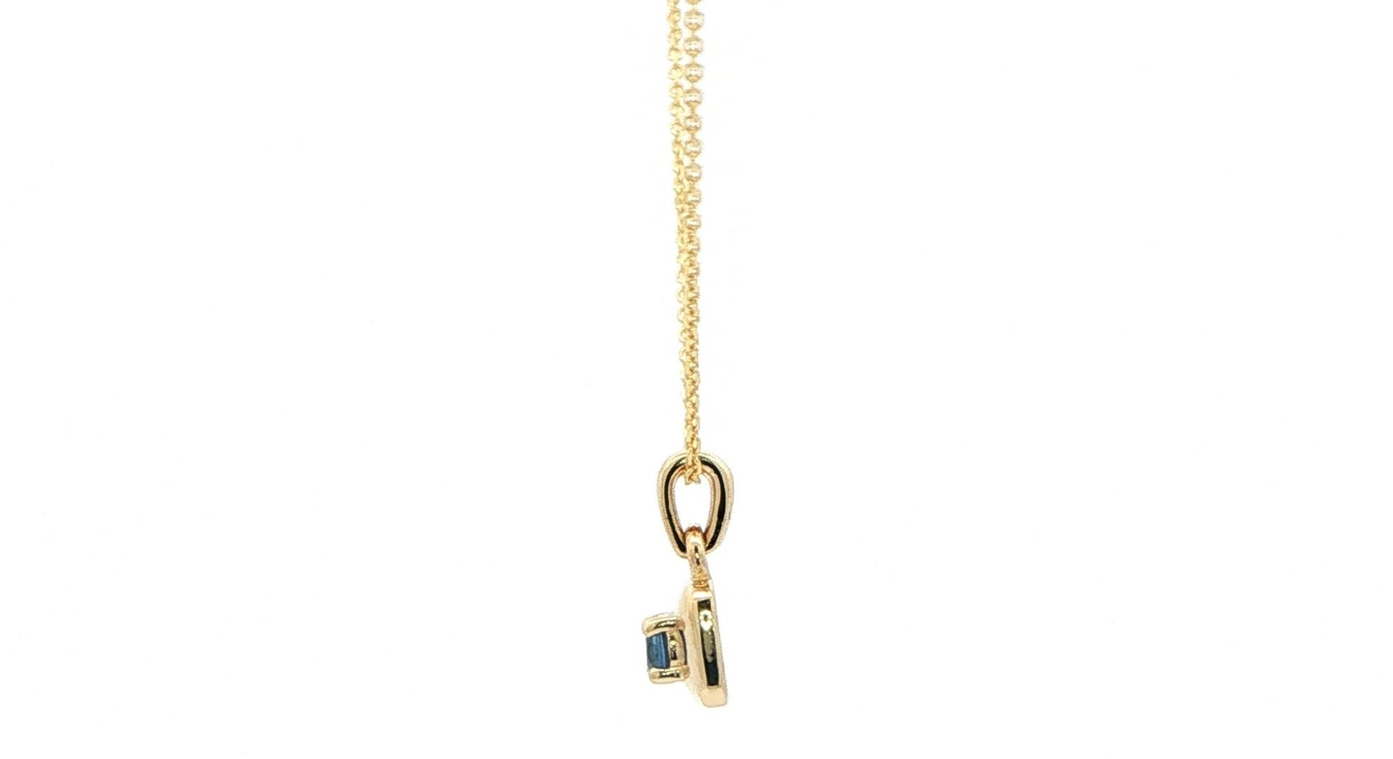 Montana Yogo Sapphire Square Pendant in Yellow Gold (0.10cts) side