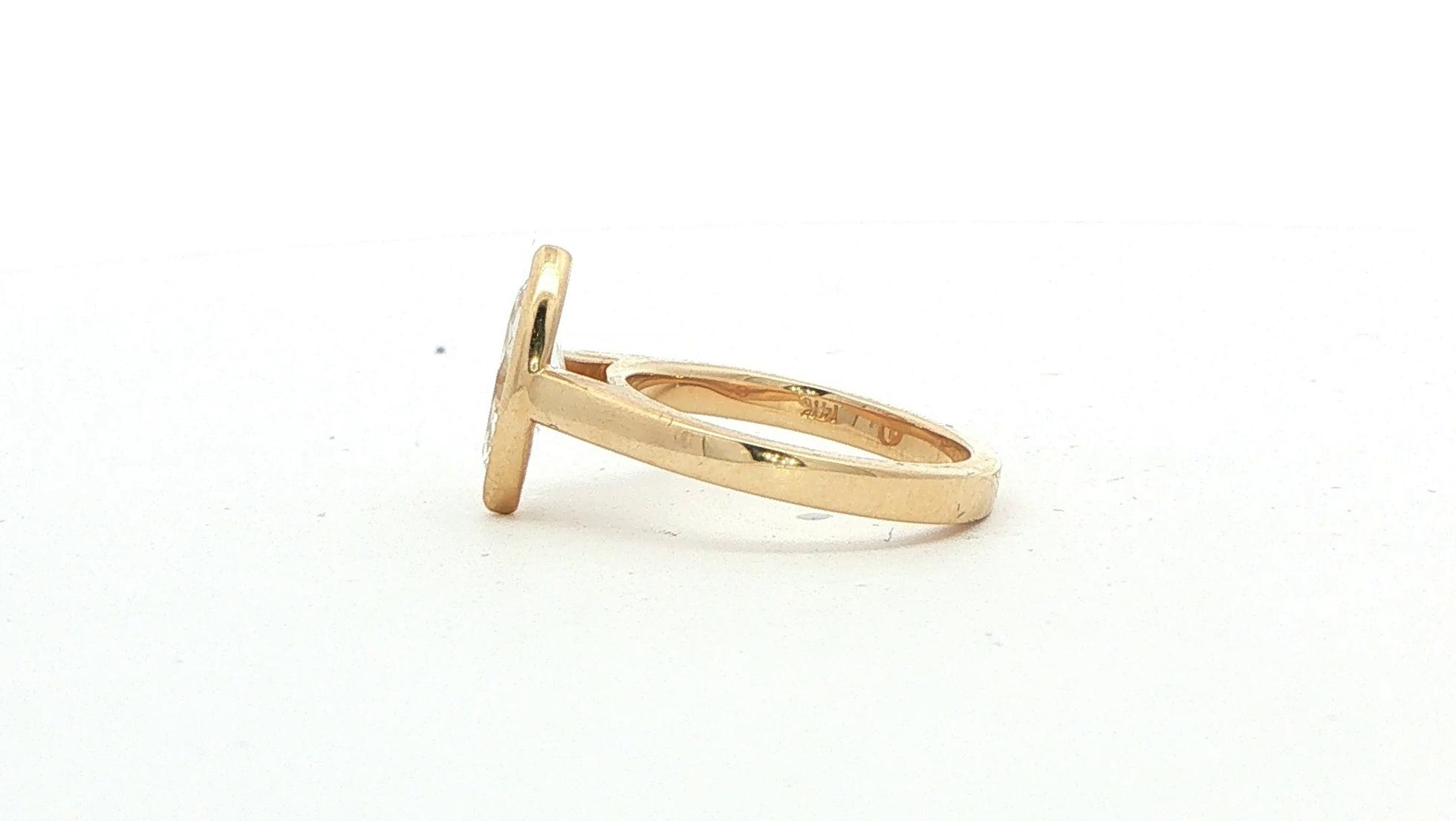 Marquise Cut Lab Grown Diamond Bezel Set Solitaire Ring in Yellow Gold (1.08ct) side