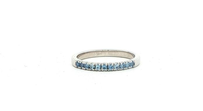 content/products/11-Stone Montana Yogo Sapphire Ring in White Gold (0.24cts TWT)