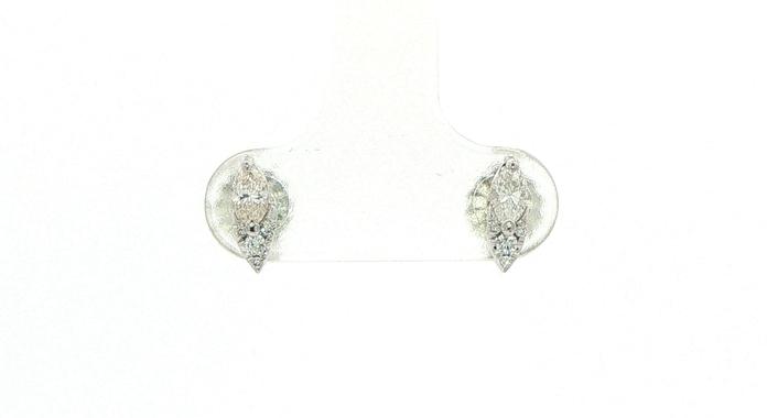 content/products/Marquise and Round Diamond Cluster Stud Earrings in White Gold (0.30cts TWT)