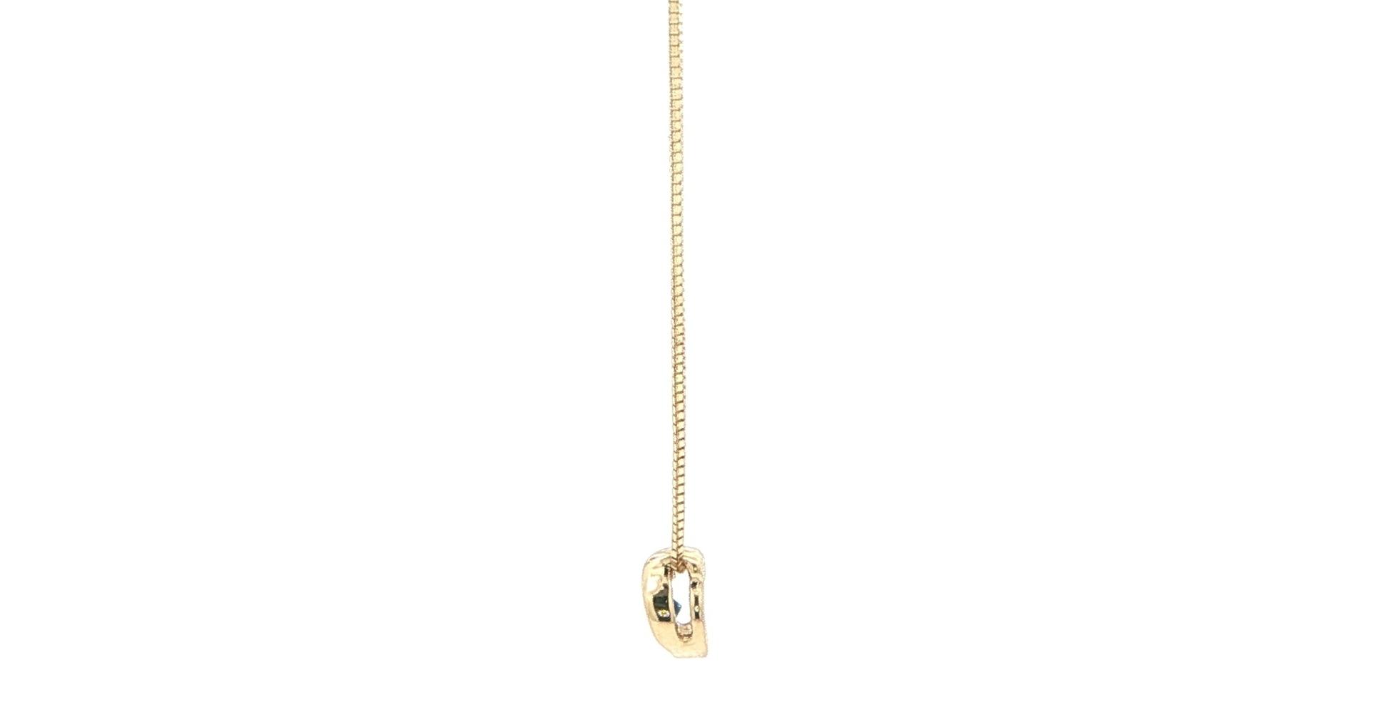 Bezel-set Montana Yogo Sapphire Solitaire Necklace in Yellow Gold (0.10cts) side