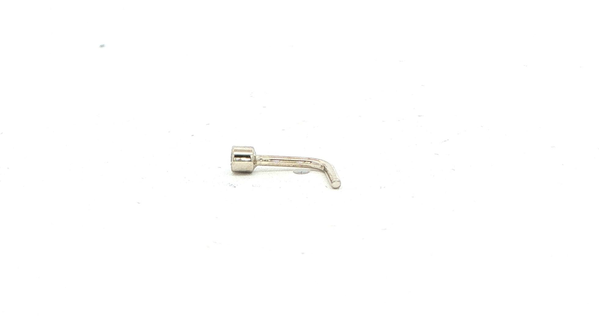 Bezel-Set Diamond Solitaire L-Shaped Nose Stud in White Gold (0.03cts) side