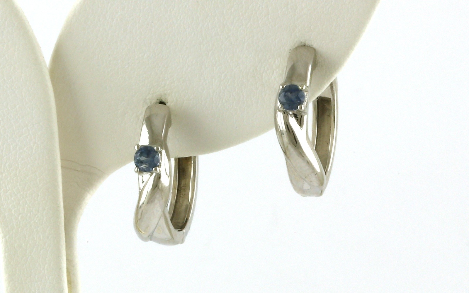 Montana Sapphire Solitaire Hoop Earrings in Sterling Silver (0.27cts TWT)