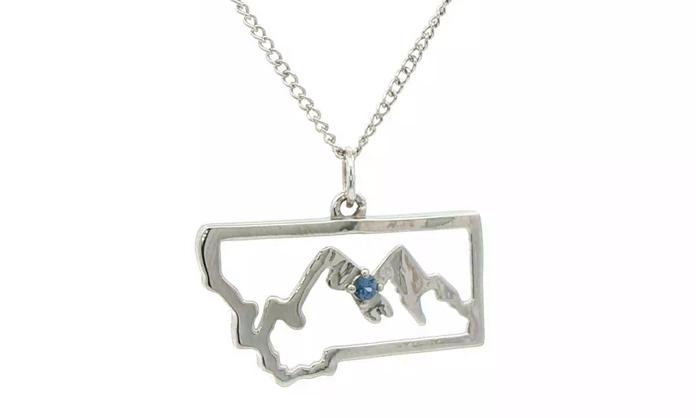 content/products/Montana Mountain Range Charm Necklace with Montana Yogo Sapphire in Sterling Silver (0.05cts)