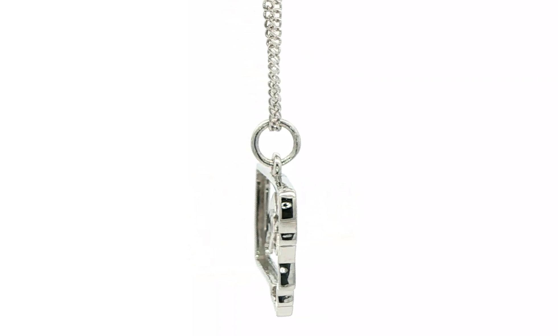 Montana Mountain Range Charm Necklace with Montana Yogo Sapphire in Sterling Silver (0.05cts) side