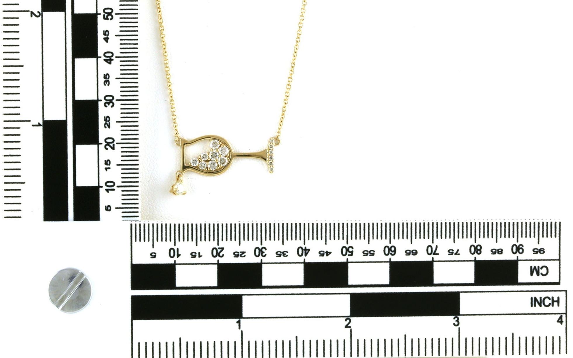 Diamond Wine Glass Necklace in Yellow Gold (0.50cts TWT) scale