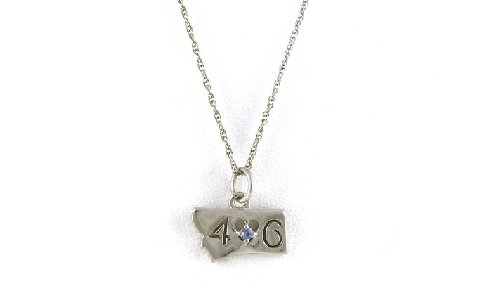 content/products/Montana Yogo Sapphire "406" State of Montana Charm in Sterling Silver (0.03ct)