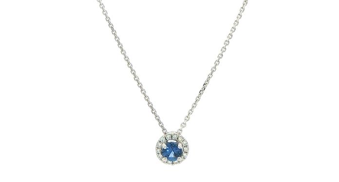 content/products/Montana Yogo Sapphire Halo Pendant Necklace in White Gold (0.22cts TWT)