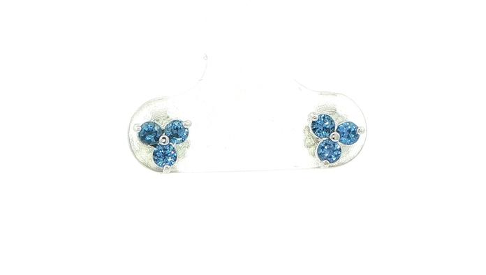content/products/Montana Yogo Sapphire Trefoil Cluster Stud Earrings in White Gold (0.41cts TWT)