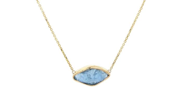 content/products/Raw Montana Yogo Sapphire Bezel Necklace on Split Chain in Yellow Gold (1.48cts)