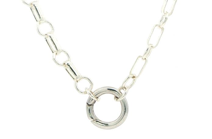 content/products/Alternating Link Chain Necklace with Circular Charm Clasp in Sterling Silver