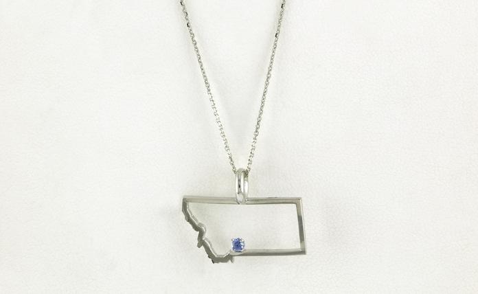content/products/Montana State Outline Montana Yogo Sapphire Charm Necklace in Sterling Silver (0.05cts)