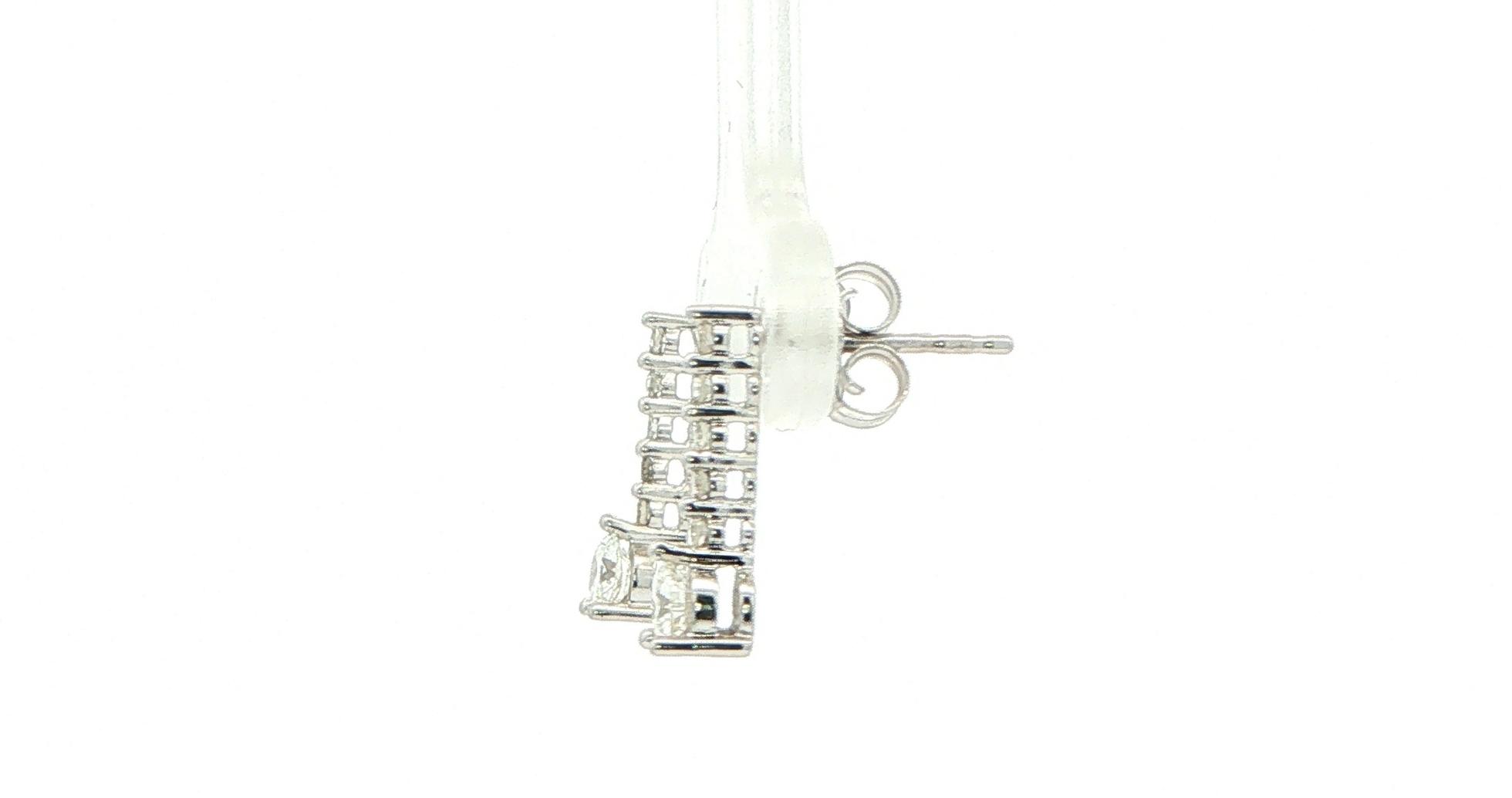 Estate Piece: 6-Stone Diamond Linear Drop Earrings in White Gold (0.35cts TWT) side
