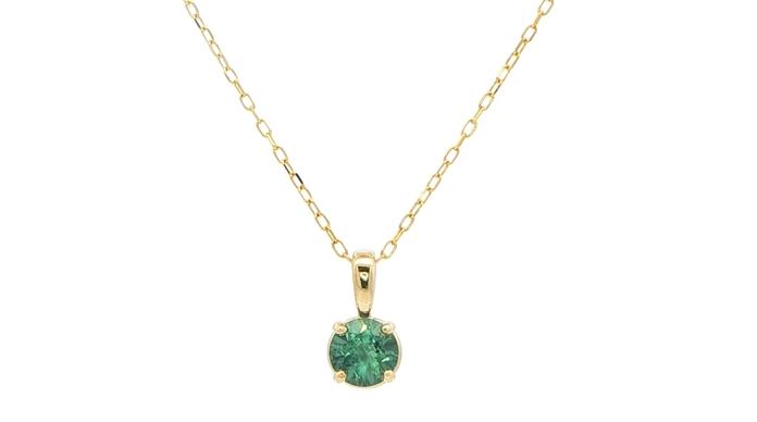 content/products/Green Montana Sapphire Solitaire Pendant Necklace in Yellow Gold (0.57ct)