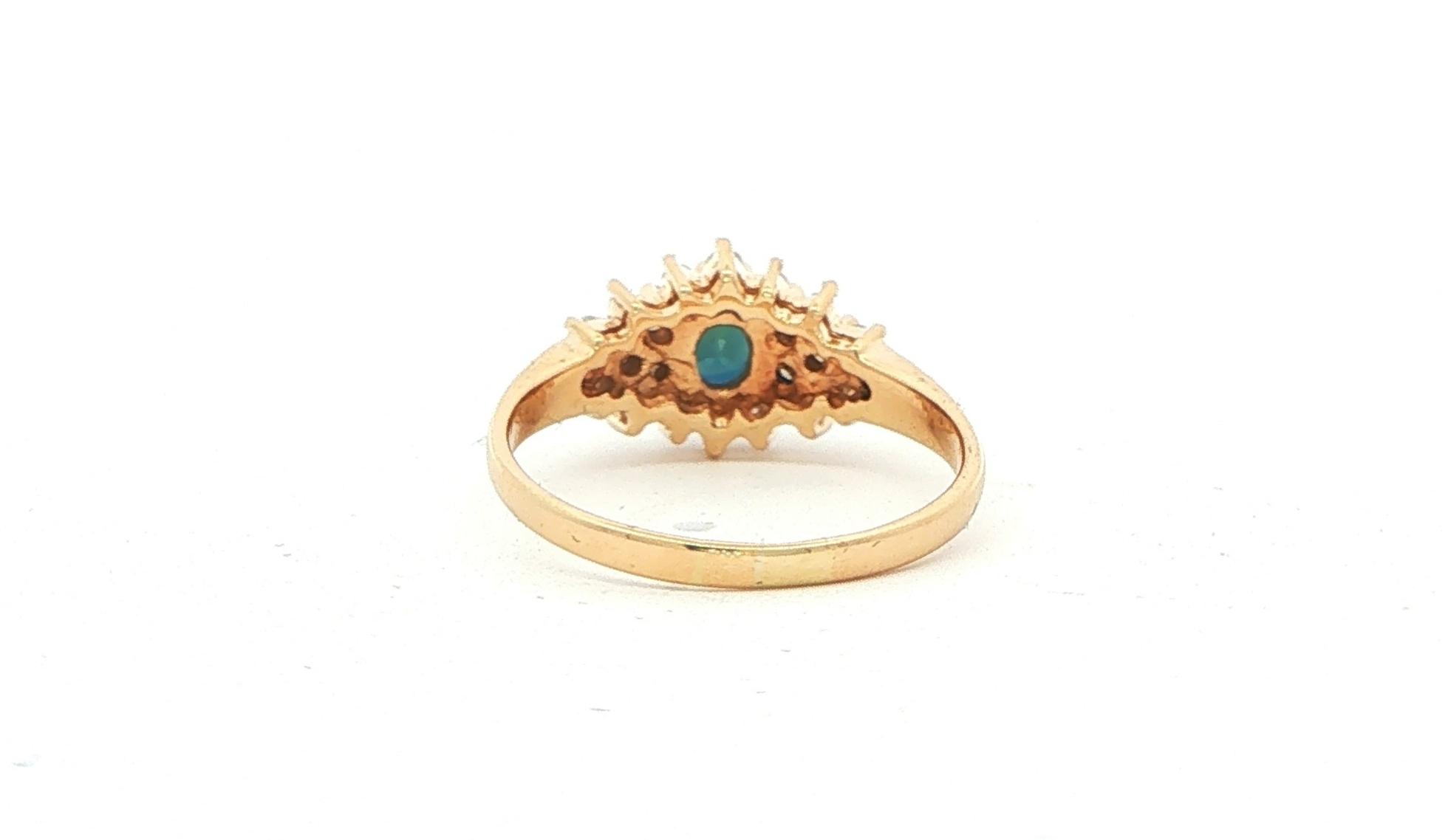 Estate Piece: Deep Blue Sapphire and Diamond Starburst Cocktail Ring Yellow Gold (0.70cts TWT) back