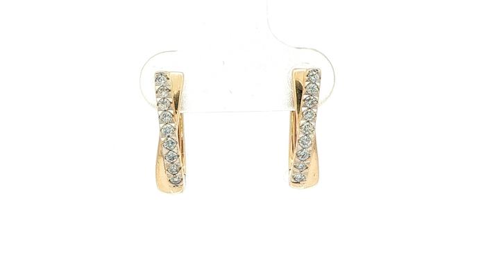 content/products/Estate Piece: Diamond Crossover Hoop Earrings in Yellow Gold (0.25cts TWT)