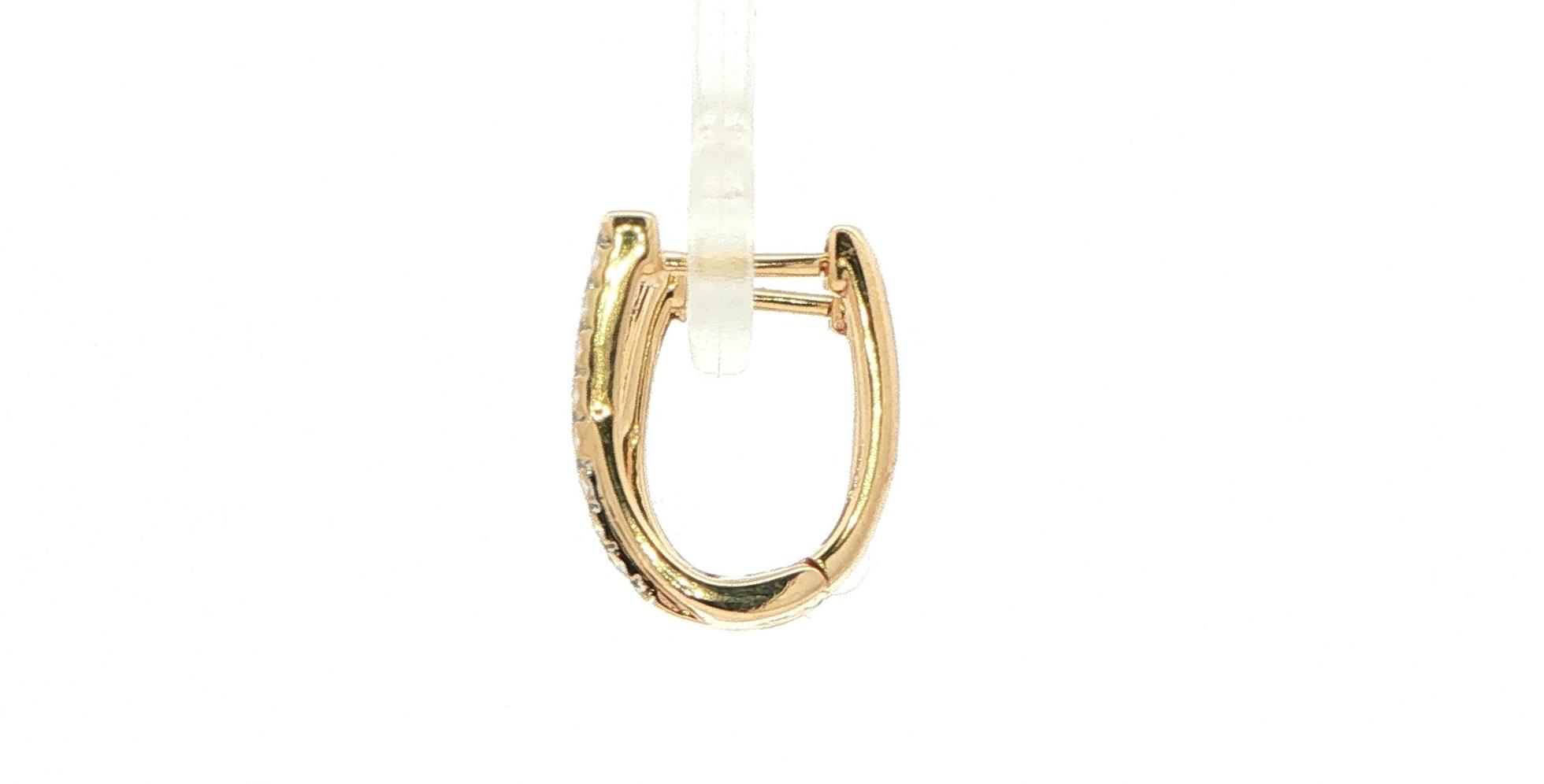 Estate Piece: Diamond Crossover Hoop Earrings in Yellow Gold (0.25cts TWT) side