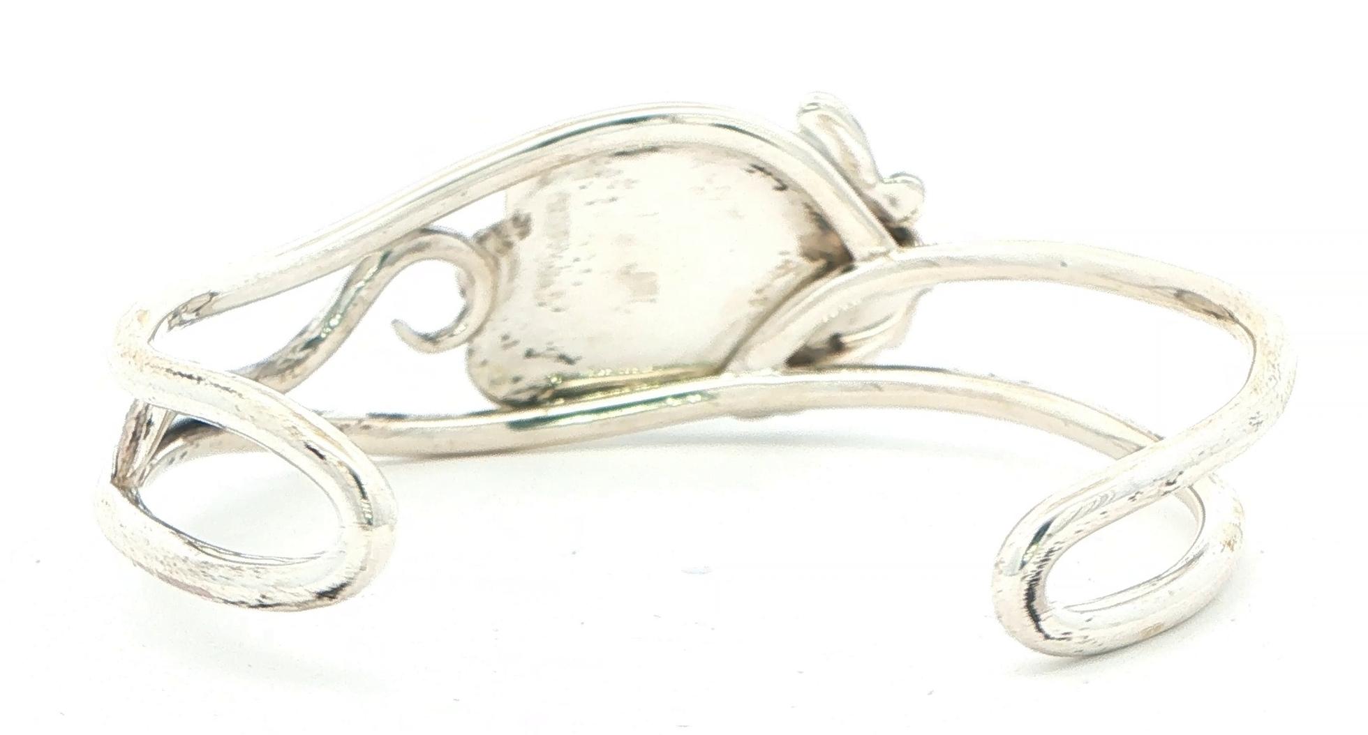 Estate Piece: Southwestern Style Turquoise Bangle Bracelet in Sterling Silver back