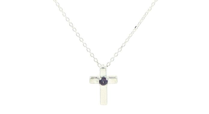 content/products/Solitaire Huckleberry Sapphire Cross Pendant Necklace in Sterling Silver (0.06cts)