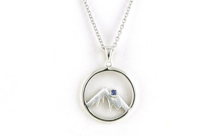 content/products/Montana Yogo Sapphire Circle Mountain Necklace in Sterling Silver (0.07ct)