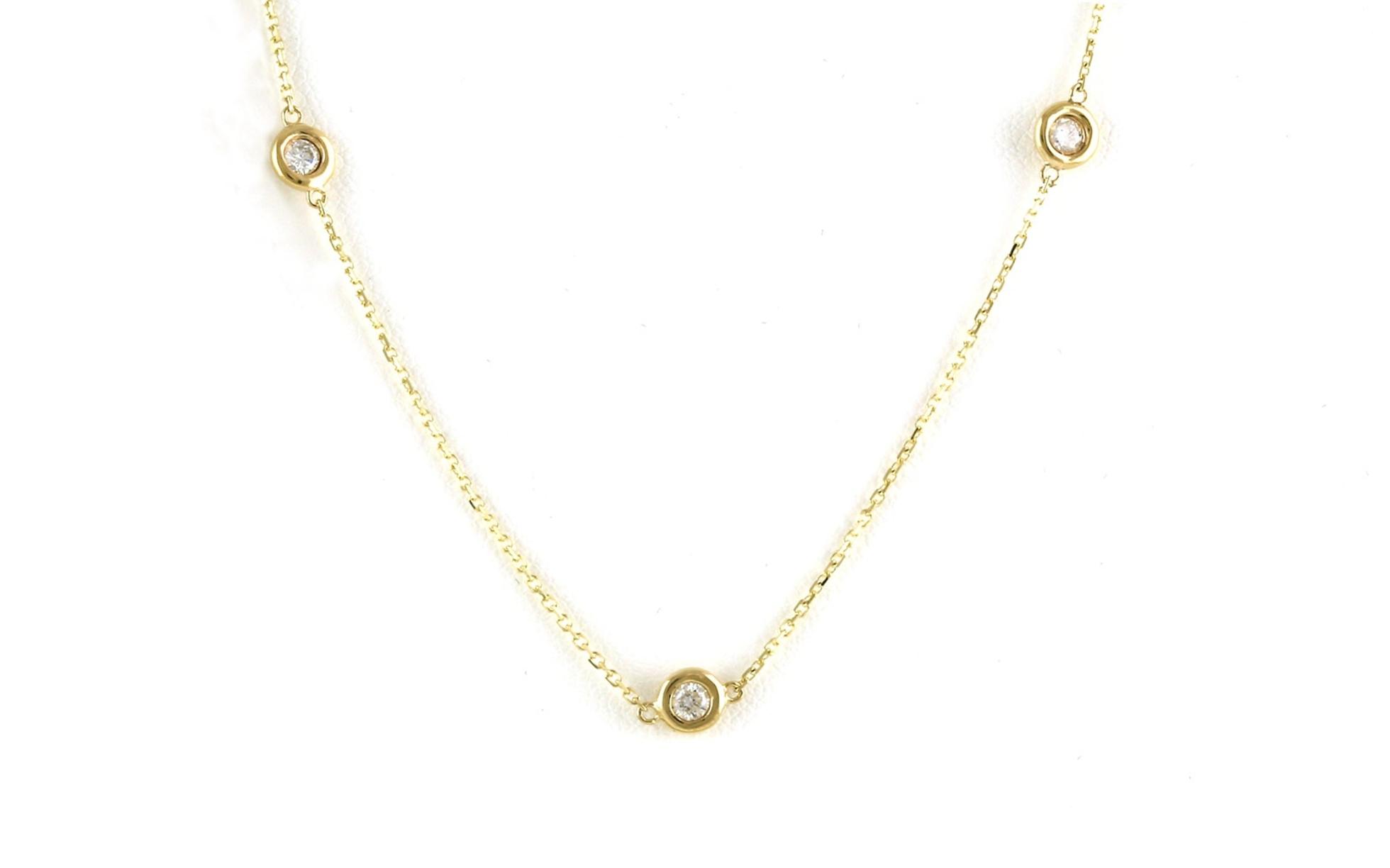 Bezel-Set Diamond Station Necklace in Yellow Gold (0.50cts TWT)