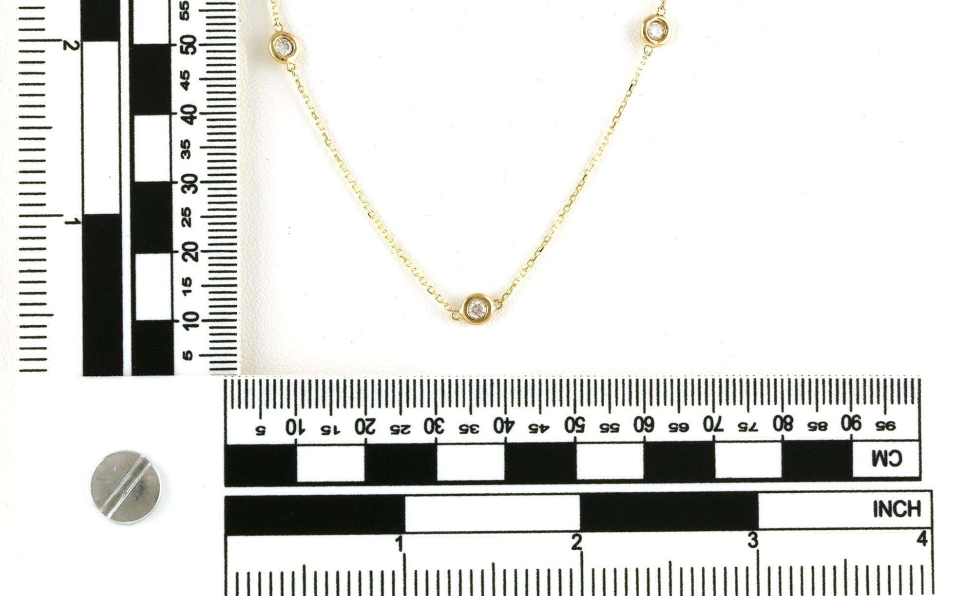 Bezel-Set Diamond Station Necklace in Yellow Gold (0.50cts TWT) scale