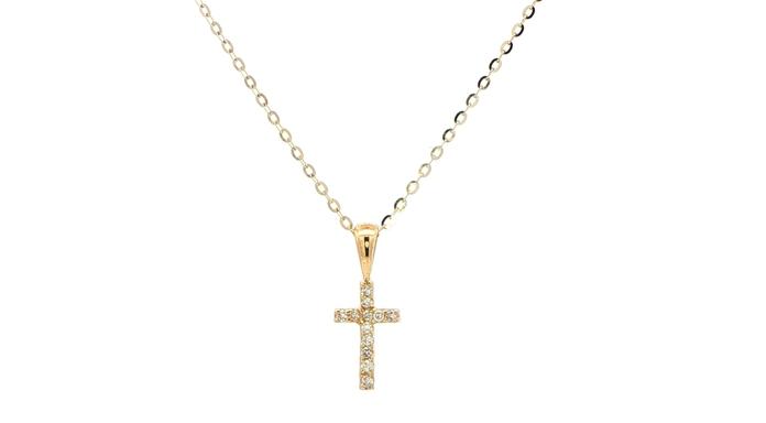 content/products/Petite Diamond Cross Pendant Necklace in Yellow Gold (0.05cts TWT)