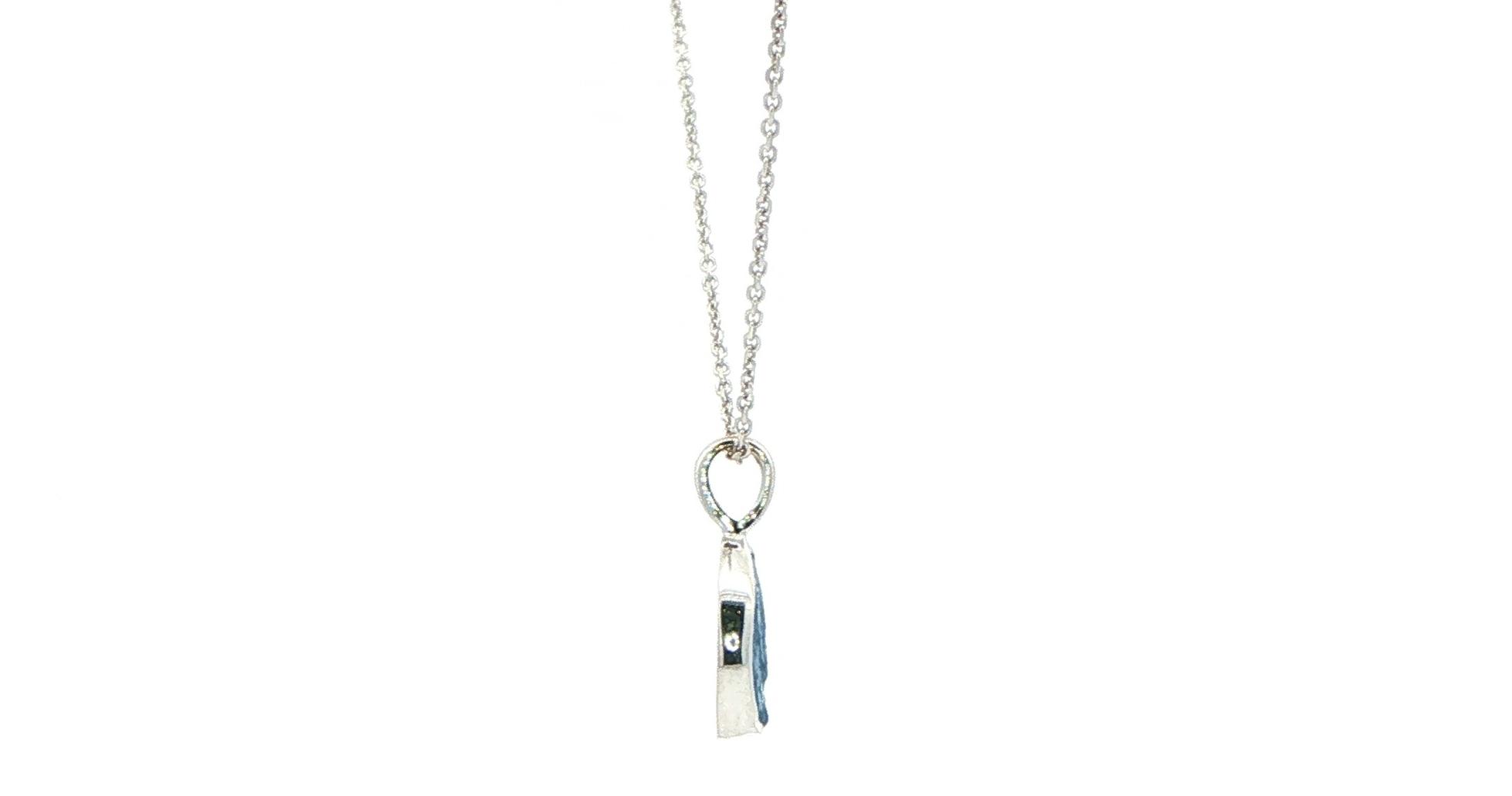 Bezel-set Raw Un-cut Montana Yogo Sapphire Pendant Necklace White Gold (1.08cts) side
