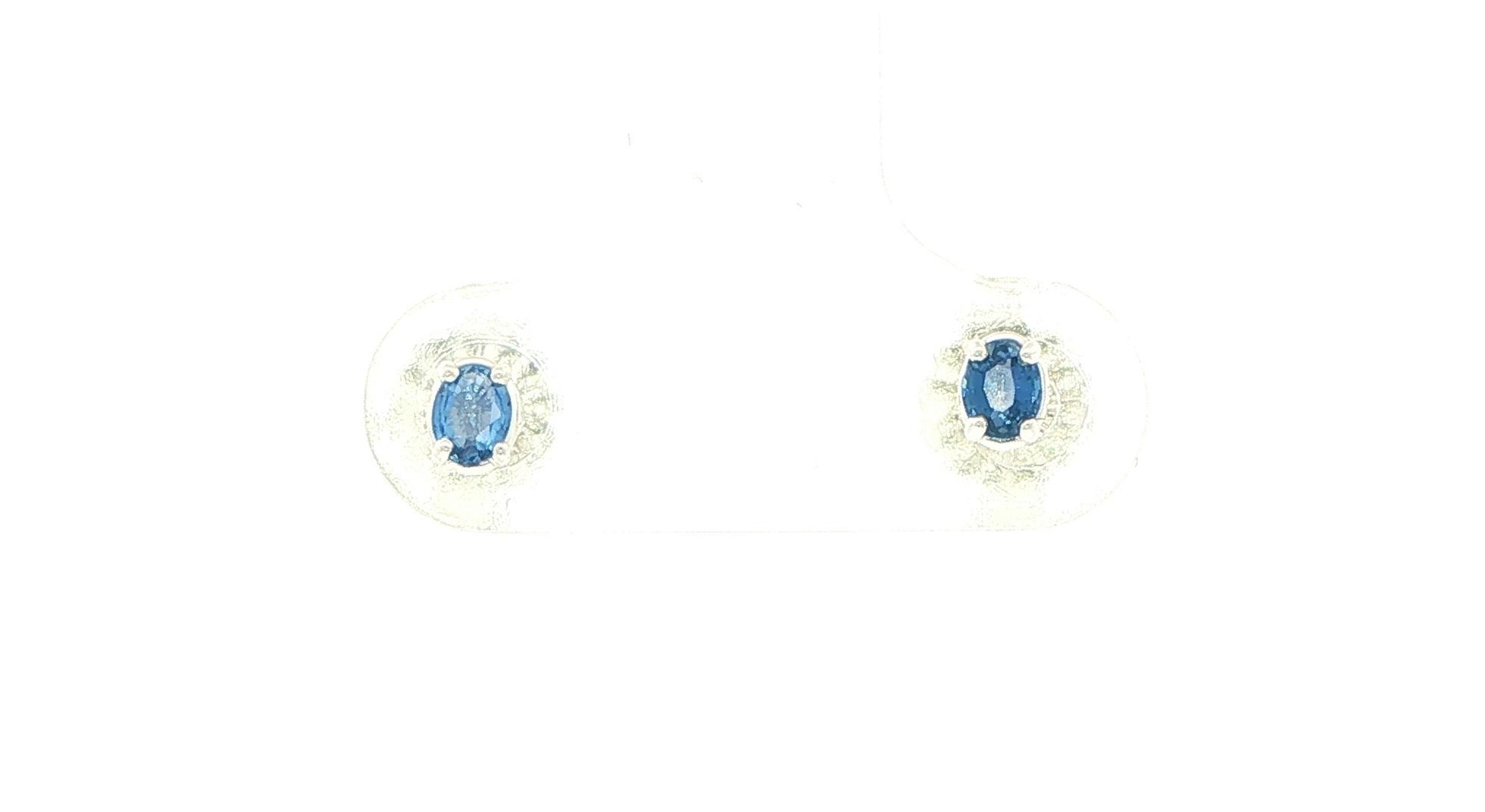 Oval Montana Yogo Sapphire Stud Earrings in Sterling Silver (0.20cts TWT)