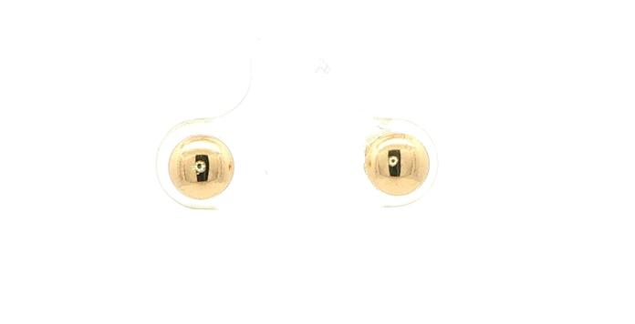 content/products/Hollow Flat Ball Stud Earrings Yellow Gold (5 mm)