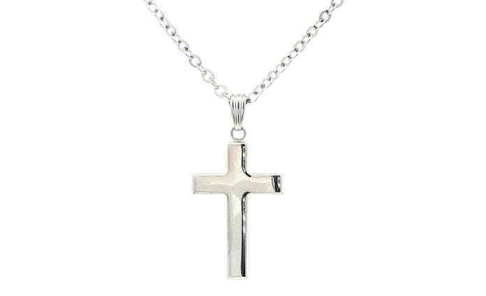 content/products/Hollow Cross Pendant Necklace in Sterling Silver