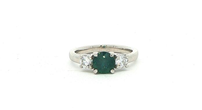 content/products/Three-Stone Deep Blue-Green Montana Sapphire and Diamond Ring in Platinum (1.45cts TWT)
