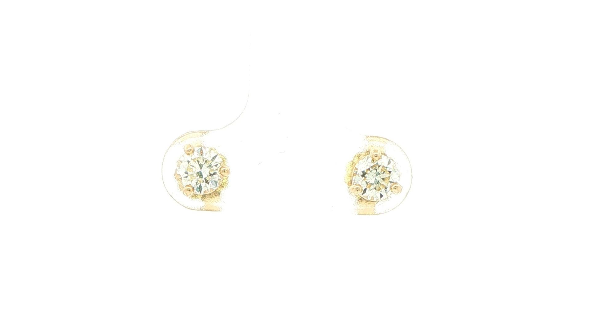 Diamond Stud Earrings in 3-Prong Martini Settings in Yellow Gold (0.75cts TWT)