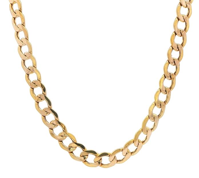 content/products/Estate Piece: Hollow Cuban Chain Necklace in Yellow Gold (7.1 mm)