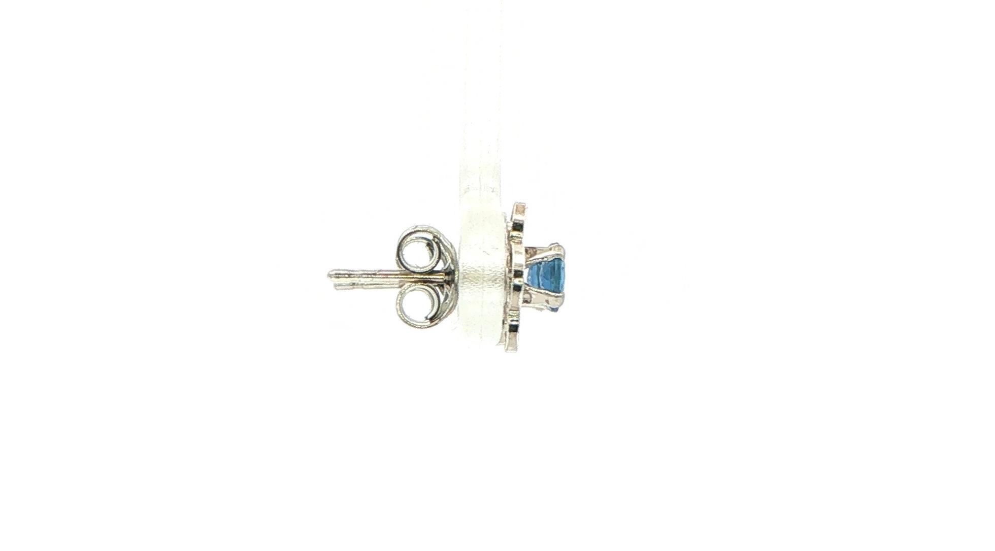 Estate Piece: Floral Filigree Rose-cut Montana Yogo Sapphire Stud Earrings in White Gold (0.40cts TWT) side