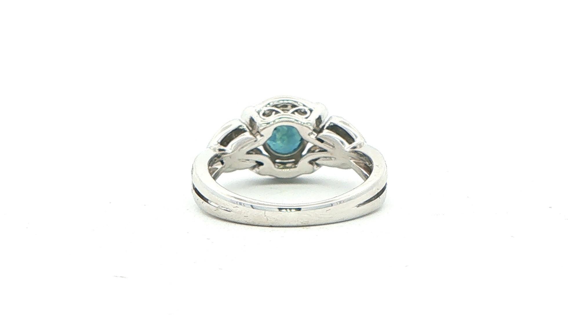 Estate Piece: Peacock Blue Montana Sapphire Vintage Filigree Cocktail Ring in White Gold (1.31cts TWT) back