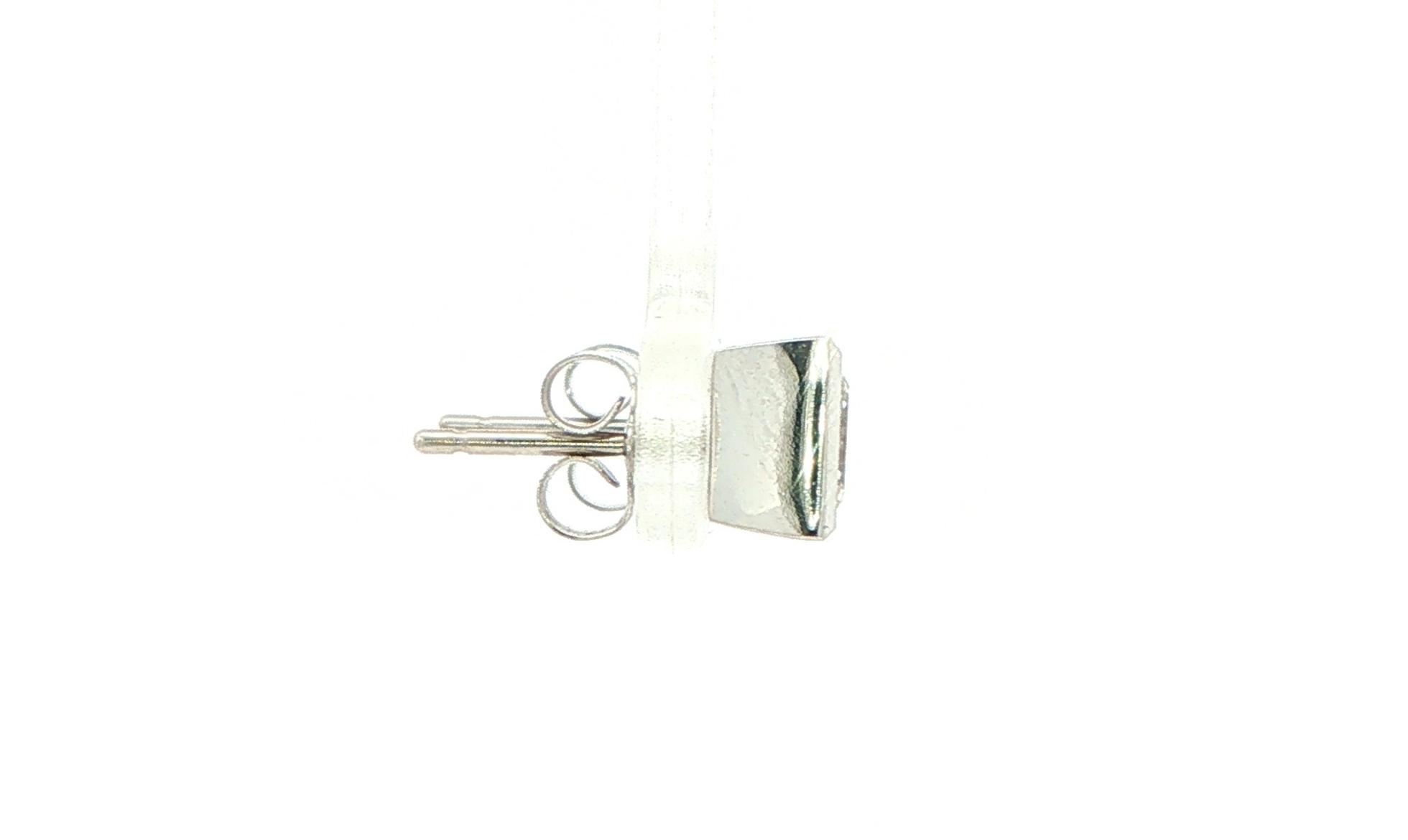 Princess Cut Diamond Bezel Stud Earrings in White Gold (2.03cts TWT) side