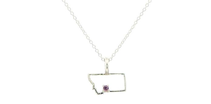 content/products/Petite Montana State Charm Necklace with Huckleberry Sapphire in Sterling Silver (0.02cts)