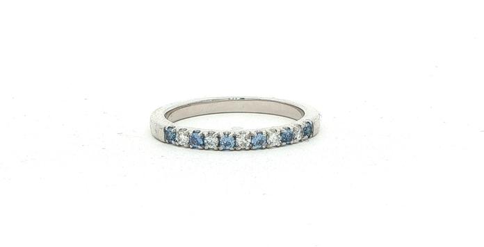 content/products/11-Stone Alternating Montana Yogo Sapphire and Diamond Band in White Gold (0.29cts TWT)