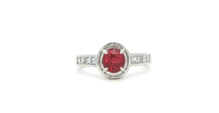 content/products/Oval Ruby and Channel-set Princess-cut Diamond Ring in White Gold  (1.75cts TWT)