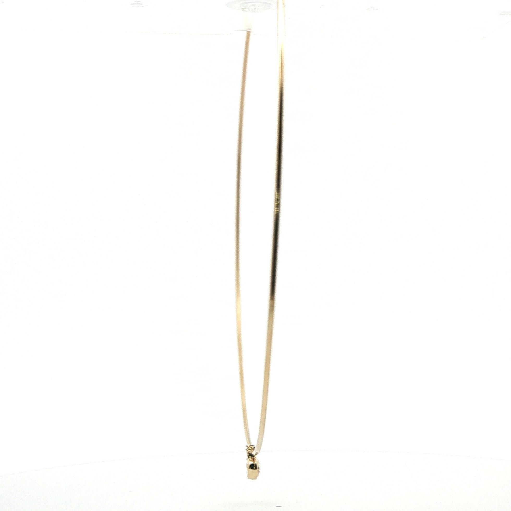 Bezel-Set Oval Diamond Wire Collar Necklace in Yellow Gold (0.30ct) side