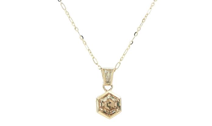content/products/Bezel-set Fancy Brown-Yellow Hexagonal Diamond Charm Necklace in Yellow Gold (1.34cts TWT)