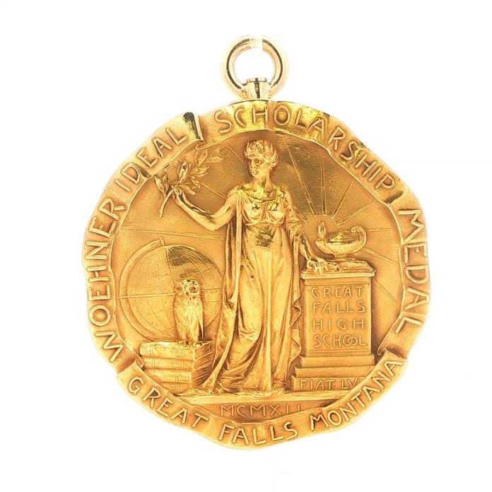content/products/Estate Piece: Scholarship Medal from Great Falls High in1929 in Yellow Gold