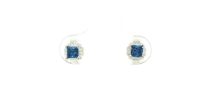 content/products/Estate Piece: Princess Cut Montana Yogo Sapphire Stud Earrings in White Gold (0.39cts TWT)