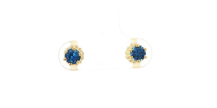 content/products/Estate Piece: Montana Yogo Sapphire Stud Earrings in 6-Prong Settings in Yellow Gold (0.68cts TWT)
