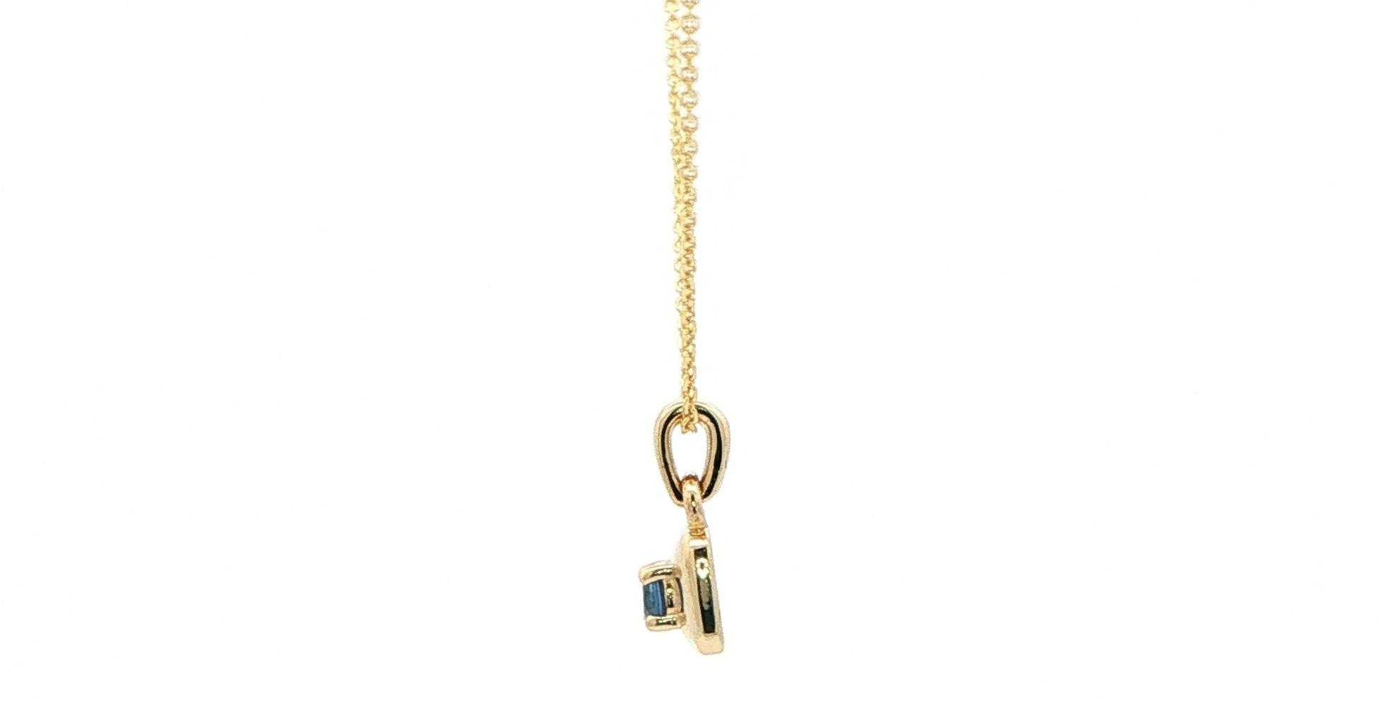 Montana Yogo Sapphire Square Pendant in Yellow Gold (0.11cts) side