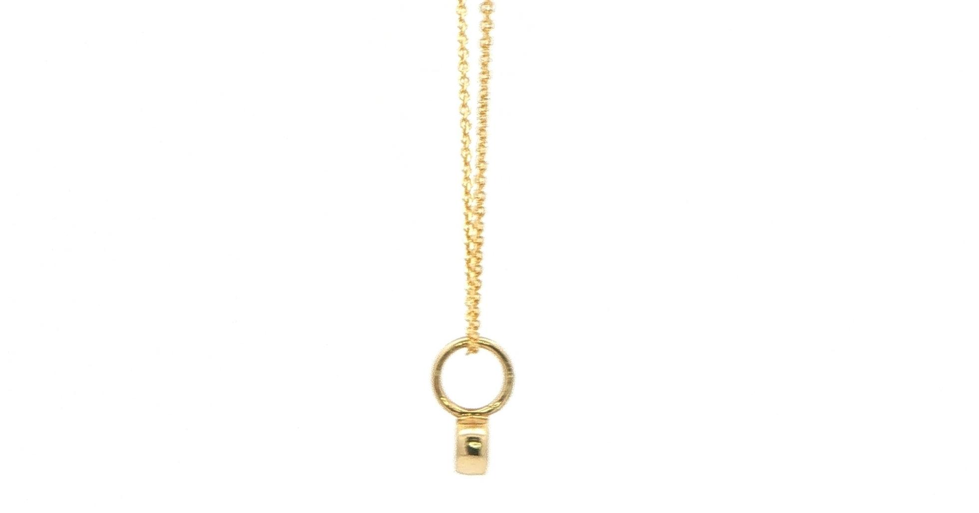 Bezel Set Montana Yogo Sapphire Pendant Necklace in Yellow Gold (0.08cts TWT) side