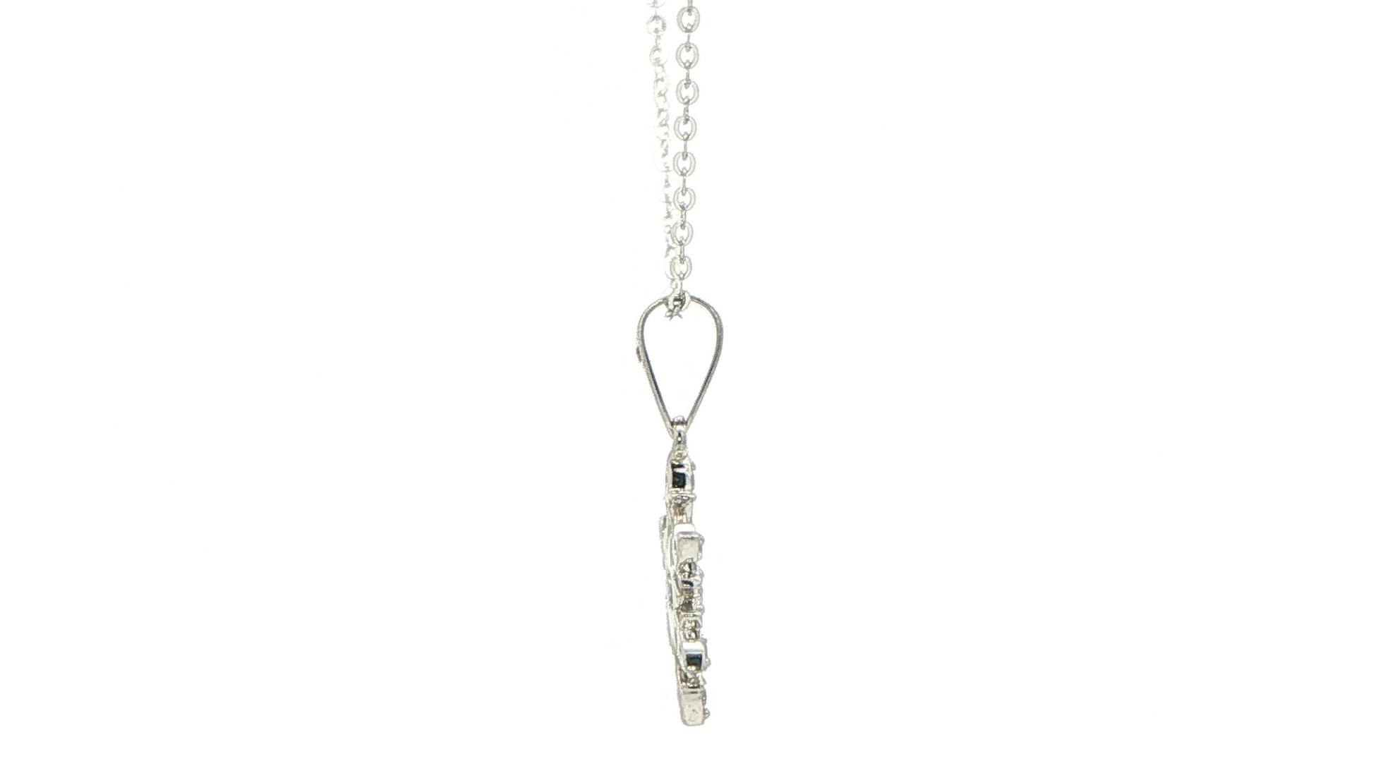 Diamond Snowflake Pendant Charm Necklace in White Gold (0.12cts TWT) side