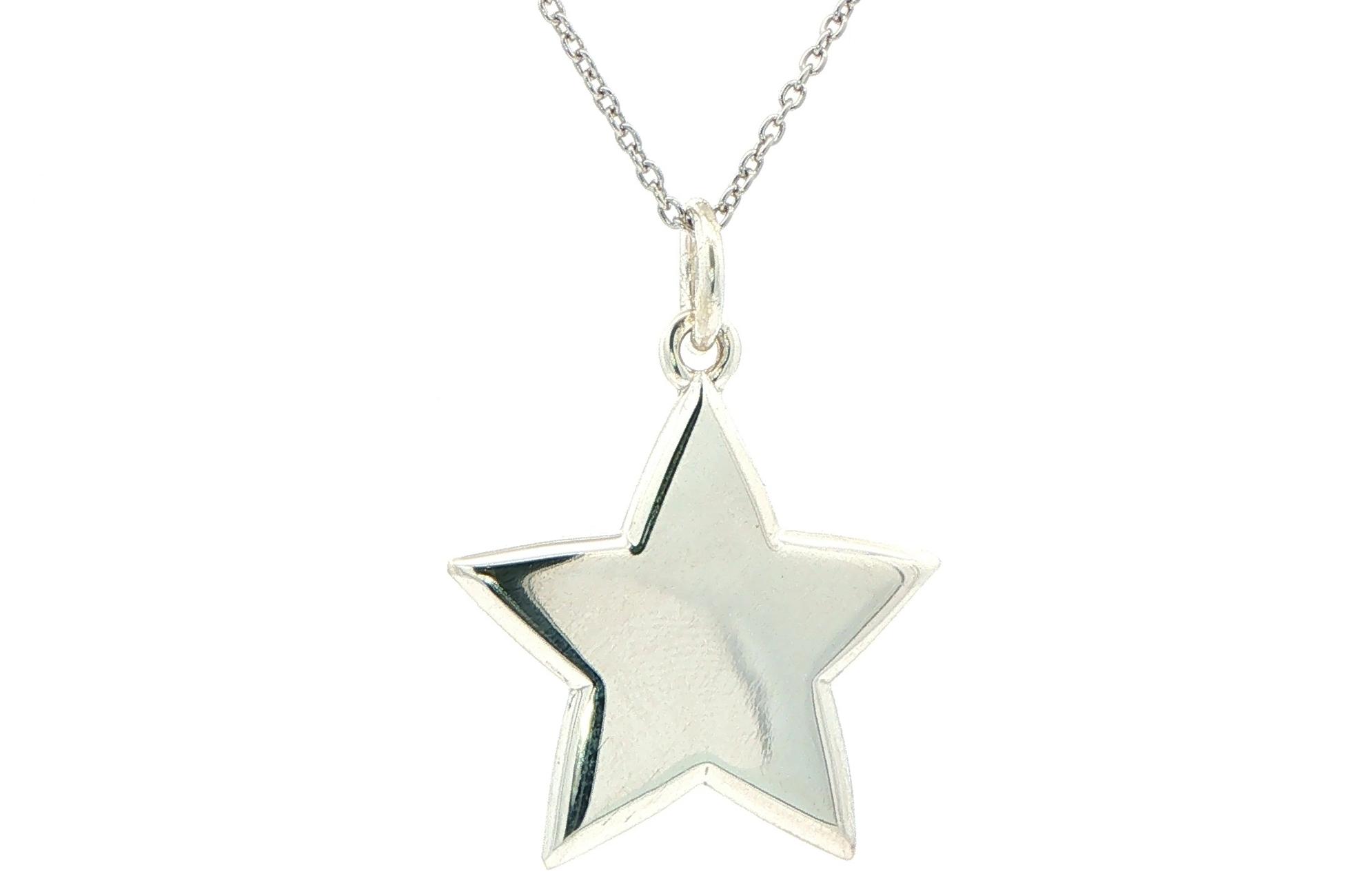 Estate Piece: Tiffany and Co. Five-Pointed Star Charm Necklace in Sterling Silver 