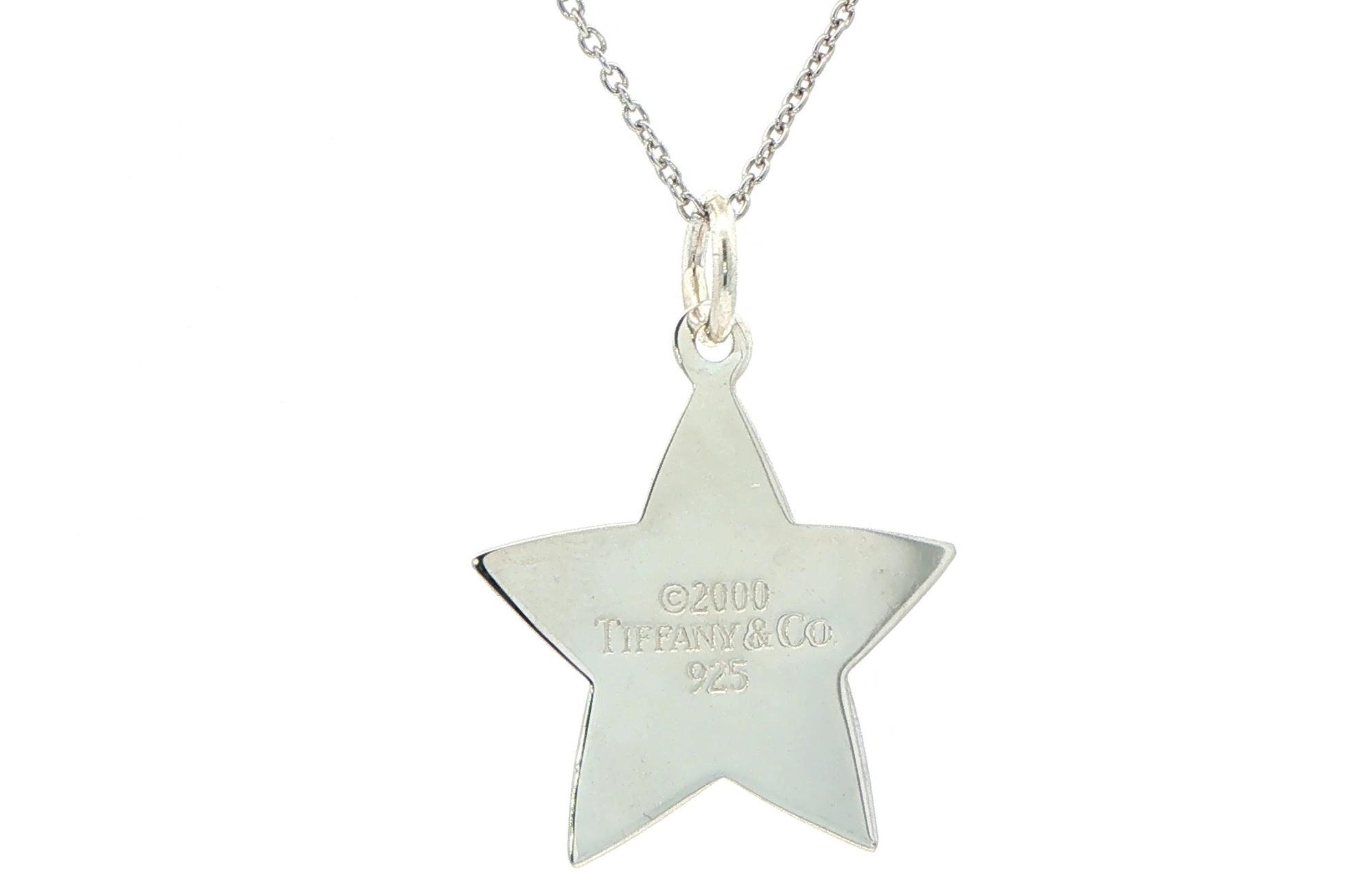 Estate Piece: Tiffany and Co. Five-Pointed Star Charm Necklace in Sterling Silver  back